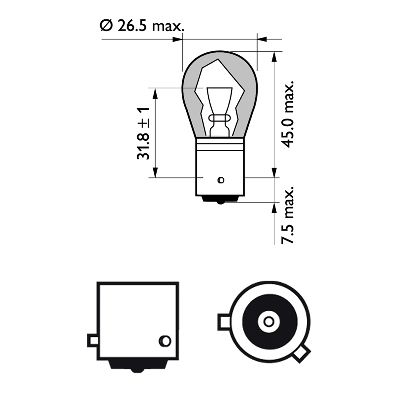 Blinkerslampa Philips Vision PY21W Gul, 12V 21W BAU15s, 2-pack