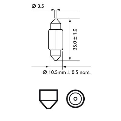 Glödlampa, Skyltbelysning Philips C5W, 12V 5W SV8,5, 1st