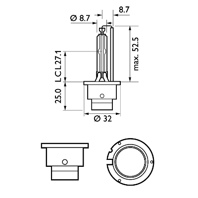 Xenonlampa Philips Xenon Vision D2S 35W P32d-2