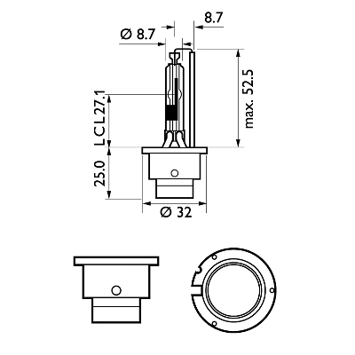 Xenonlampa Philips Xenon Vision D2R 35W P32d-3