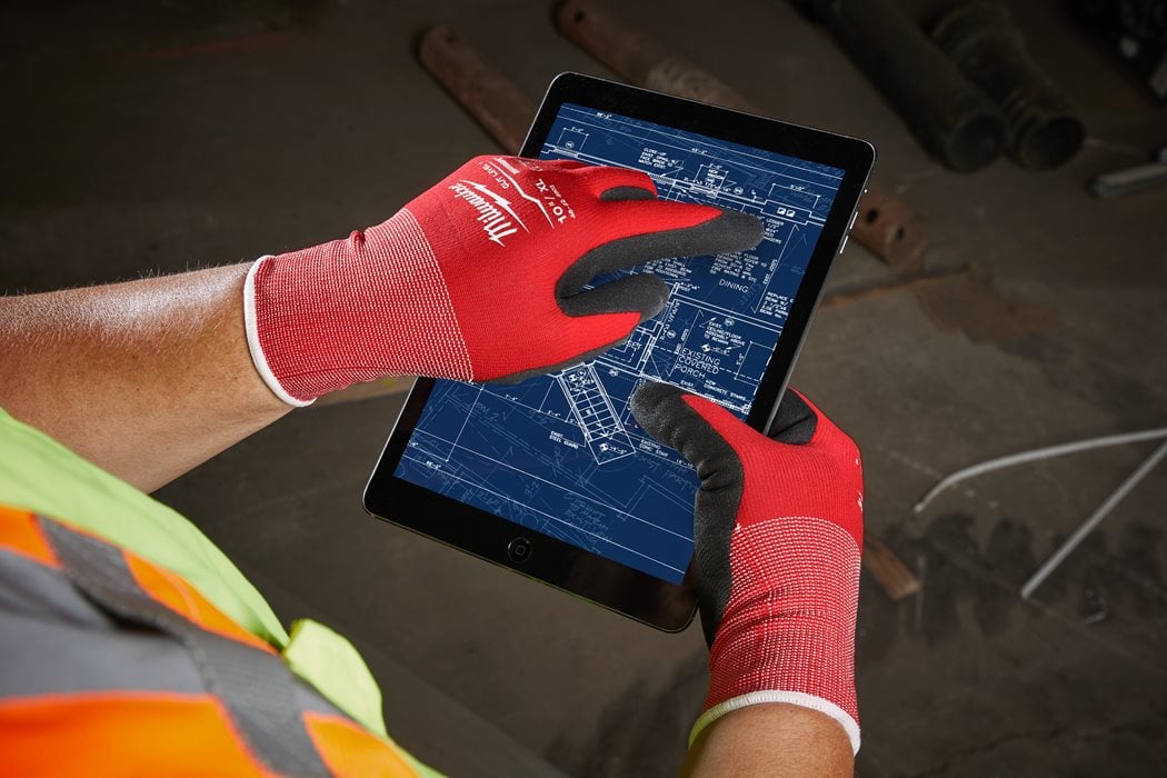 Montagehandskar Milwaukee nitrildoppade, Skärskydd Cut Level 1/A