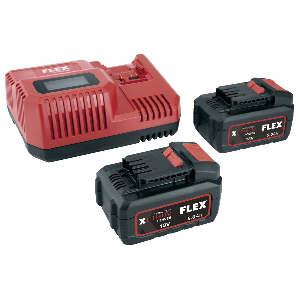 Batteripack Flex 2x 5.0Ah + Laddare 18V