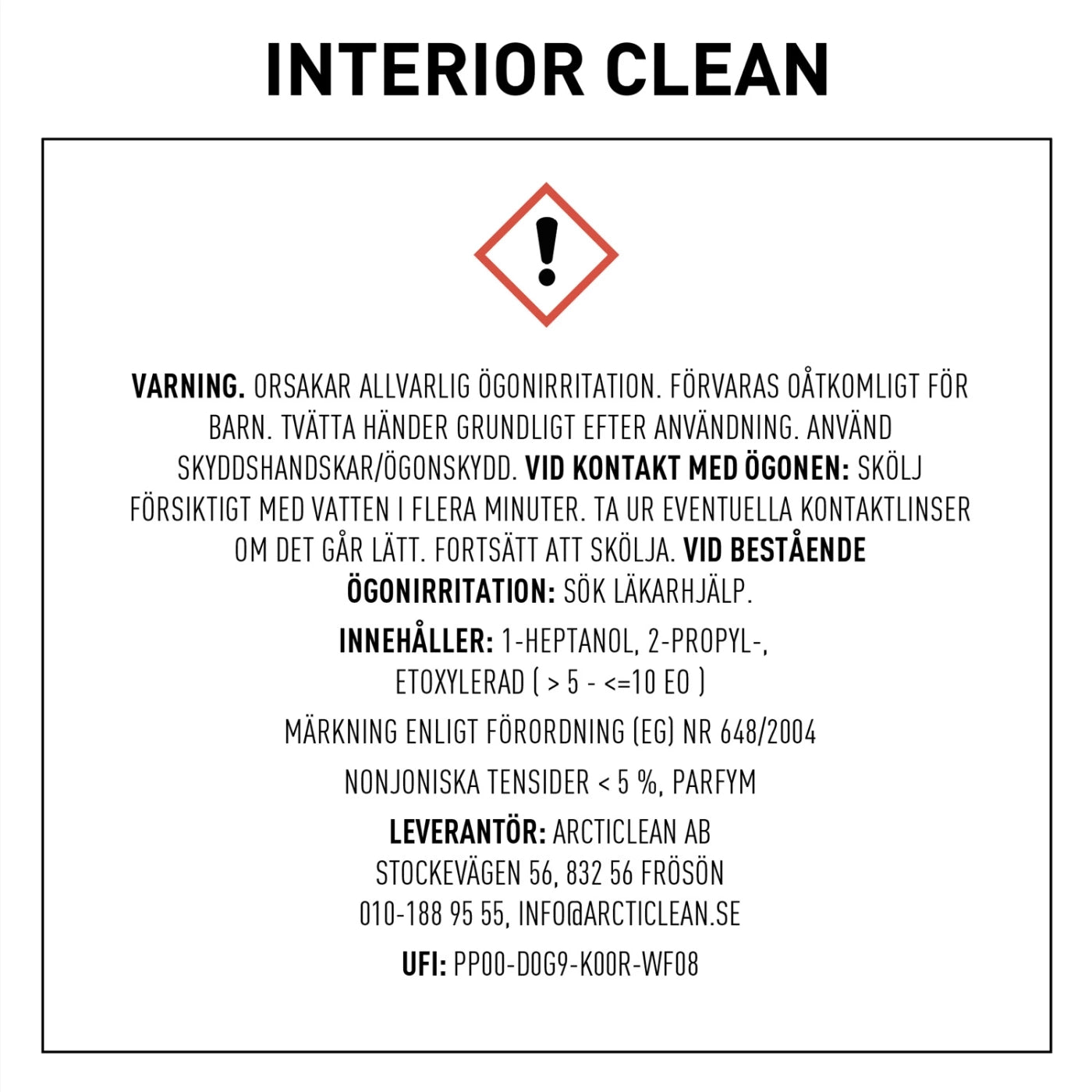 Interiörrengöring Arcticlean Interior Clean, 5 liter