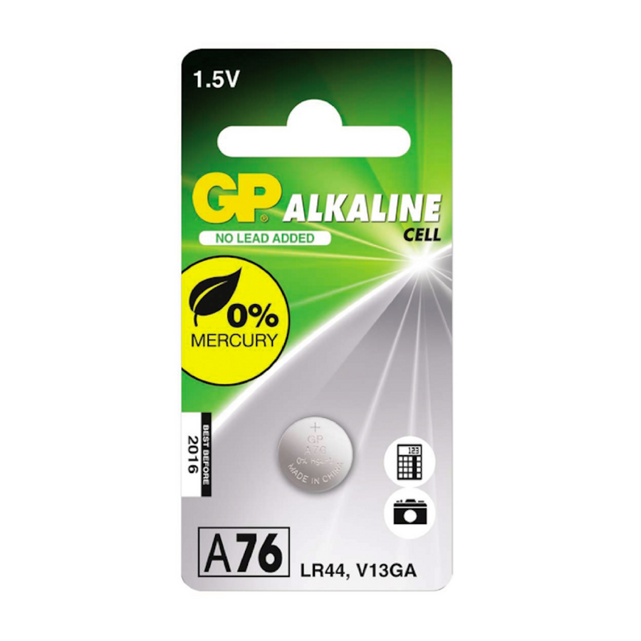 Knappcellbatteri GP Alkalisk LR44 1,5v