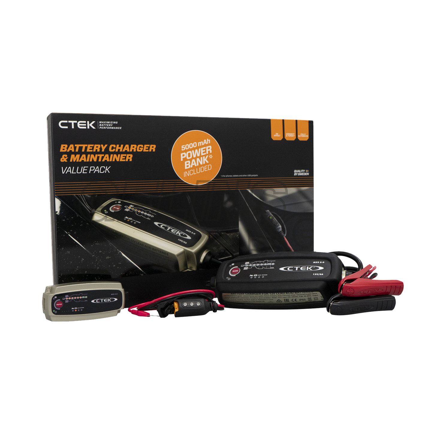 Batteriladdare CTEK MXS 5.0 + Powerbank 5000mAh