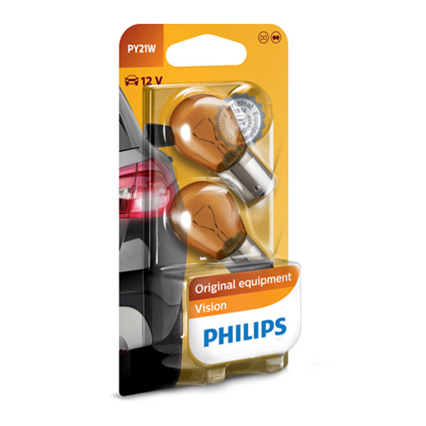 Blinkerslampa Philips Vision PY21W Gul, 12V 21W BAU15s, 2-pack
