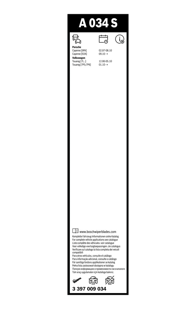Flatbladesats A034S Torkarblad