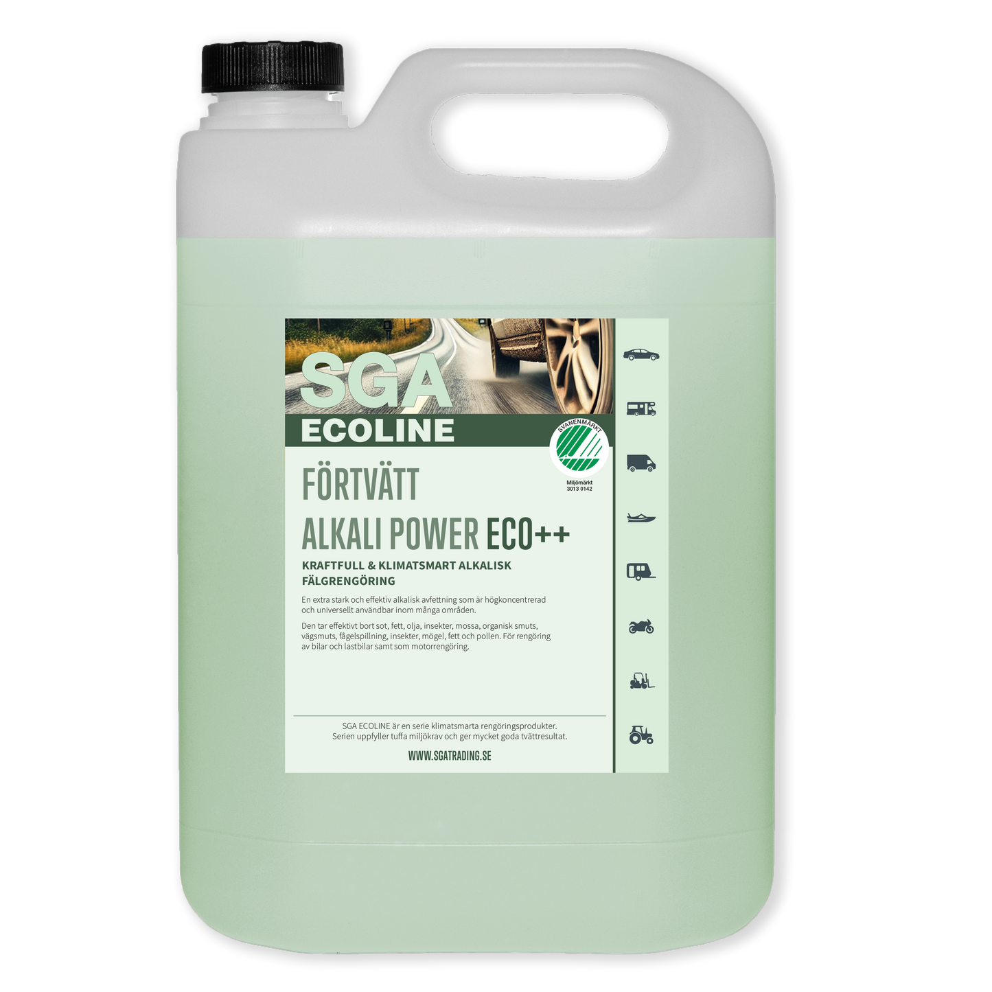 Svanenmärkt SGA Ecoline Förtvätt Alkali Power ECO++, 5 Liter