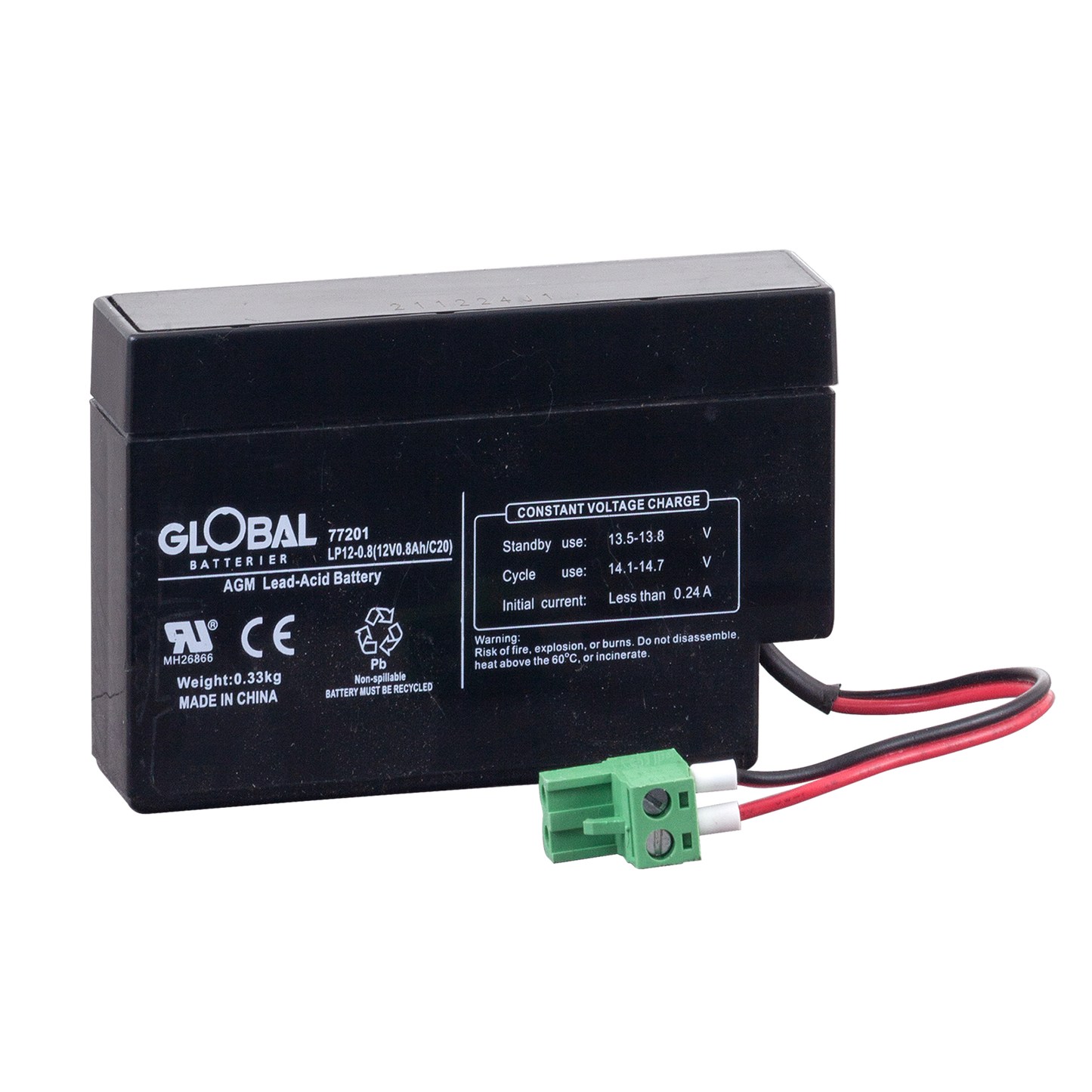 GLOBAL LP12-0.8 AGM Batteri 0,8Ah