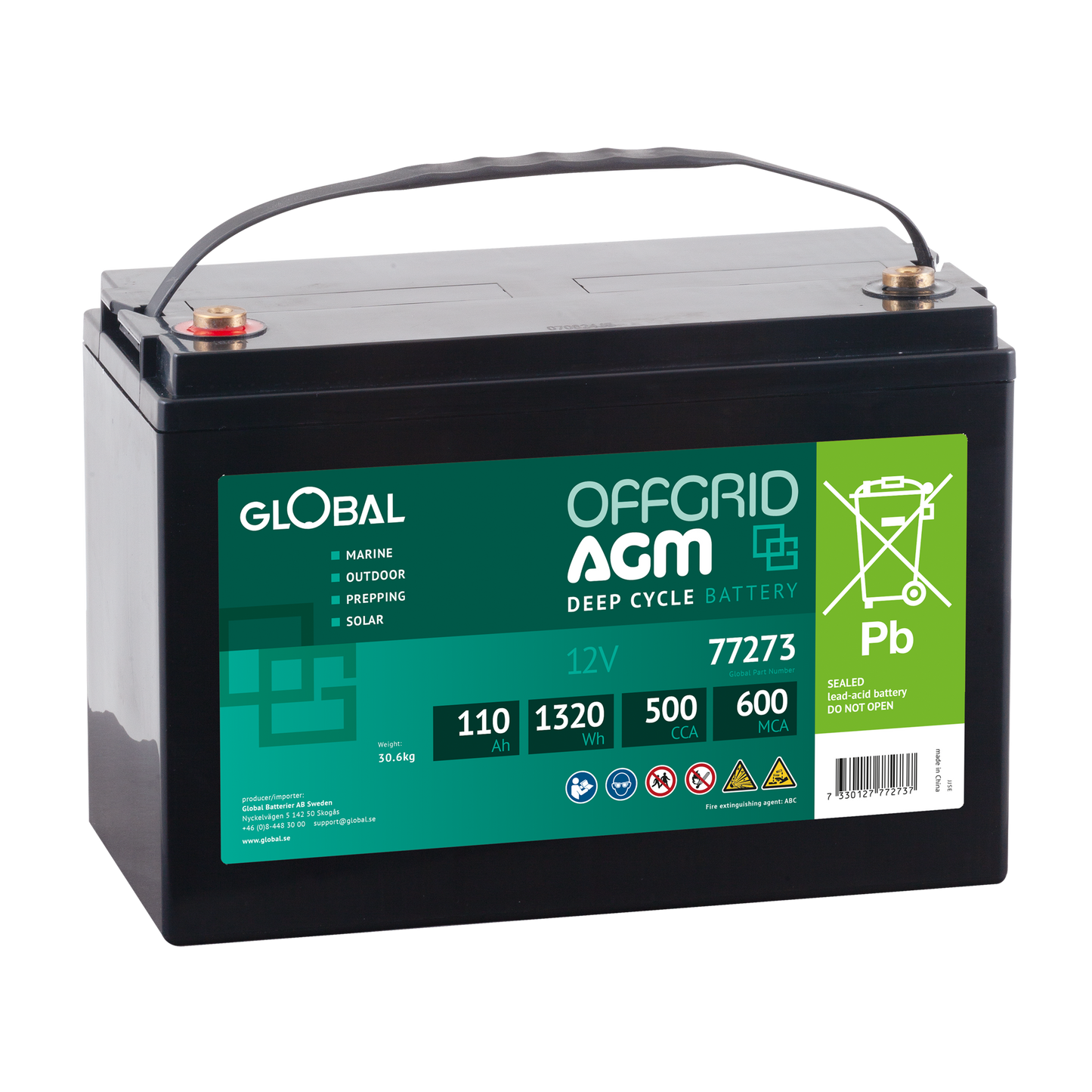 GLOBAL OFFGRID 12-110 AGM Batteri 110Ah