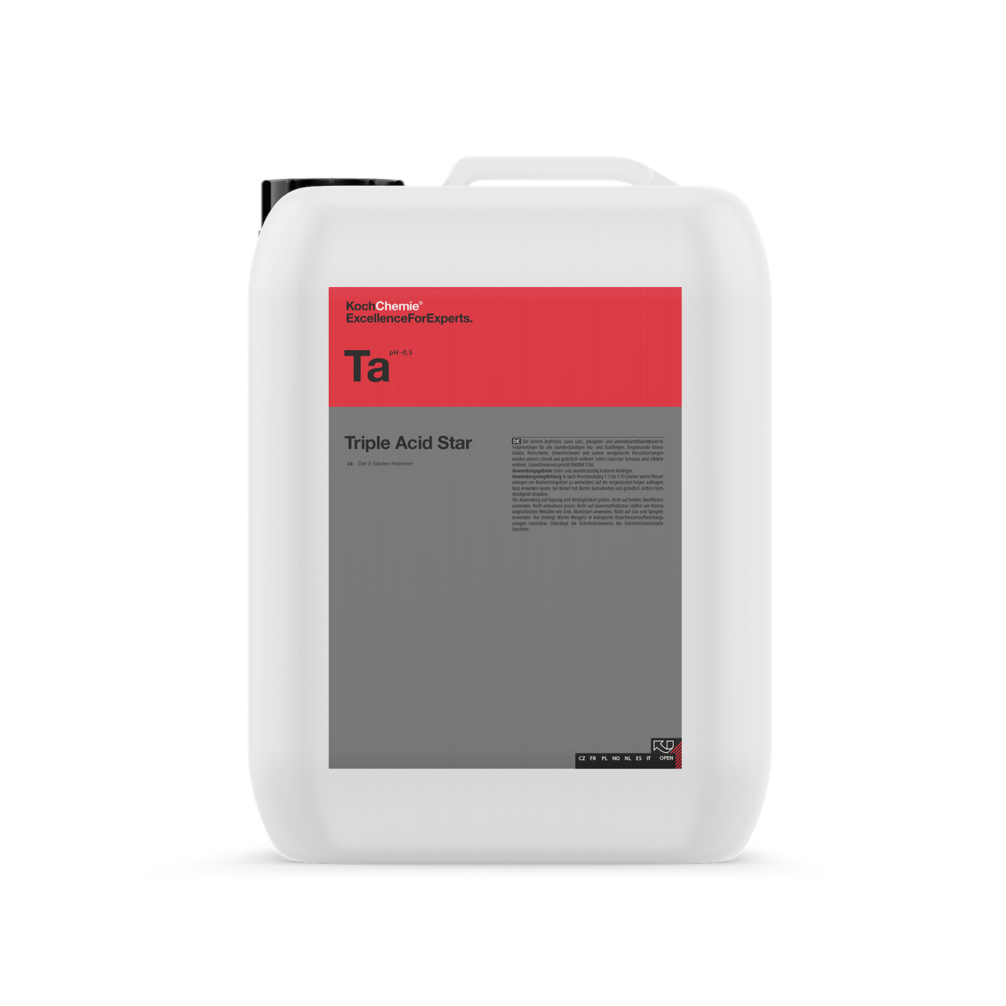 Syrabaserad fälgrengöring Koch-Chemie Triple Acid Star, 23 kg