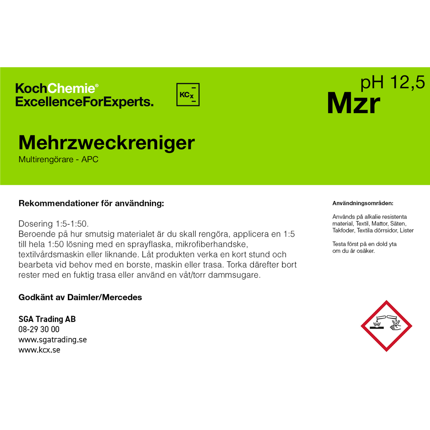 Koch-Chemie Etikett för Tomflaska