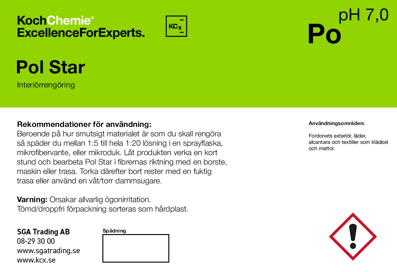 Koch-Chemie Etikett för Tomflaska