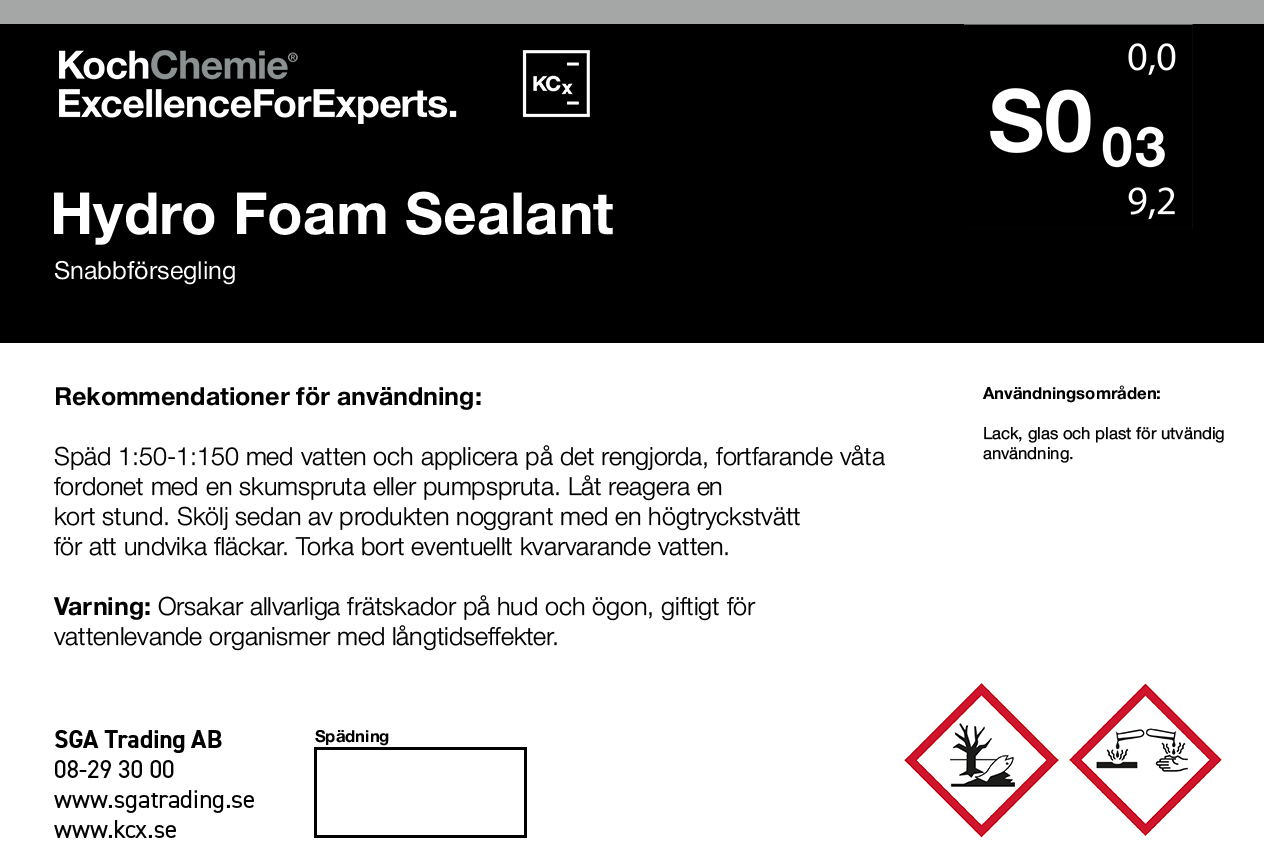 Koch-Chemie Etikett för Tomflaska