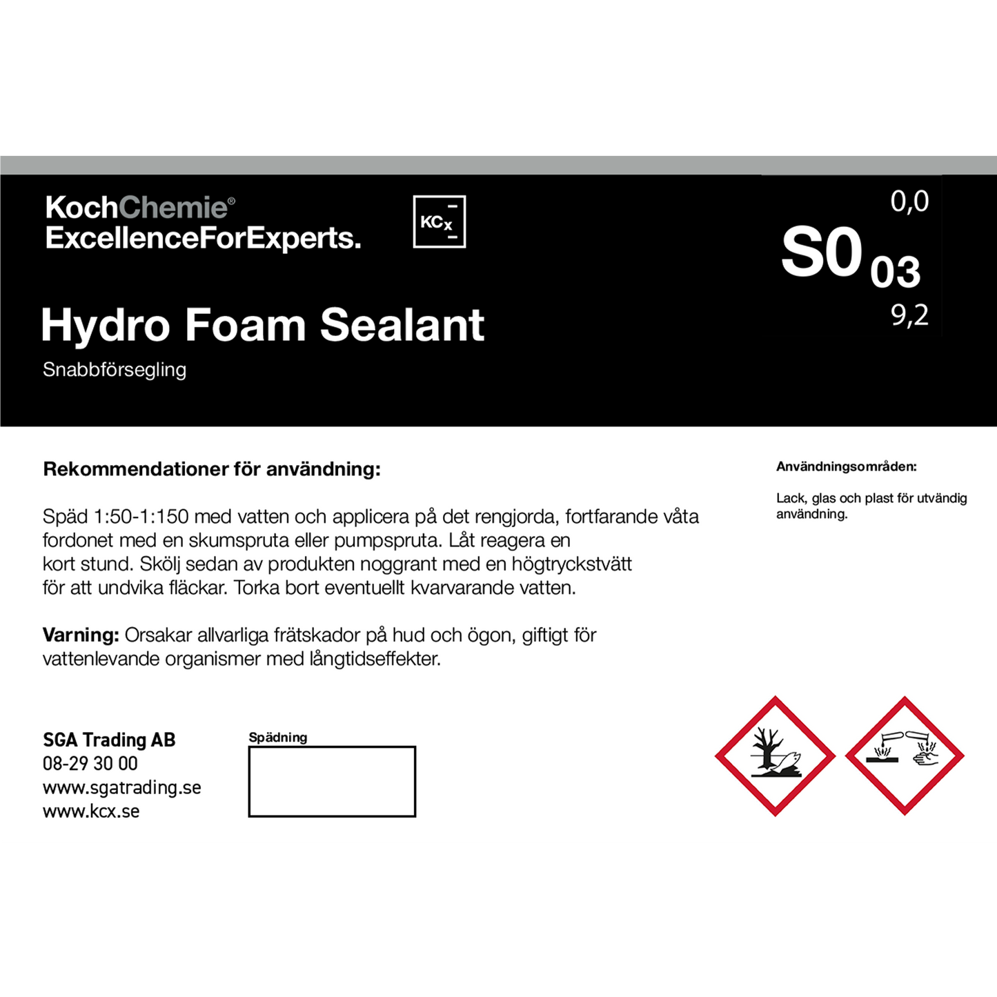 Koch-Chemie Etikett för Tomflaska