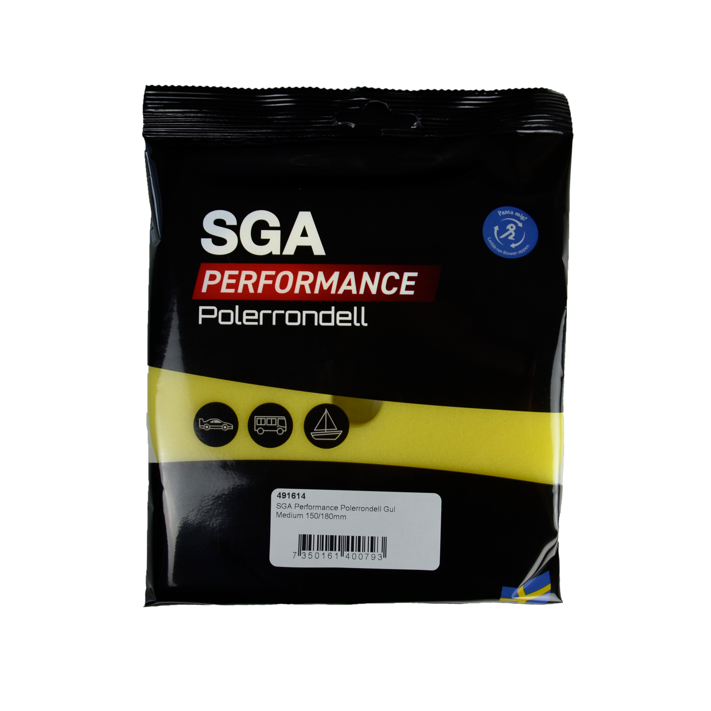 SGA Performance Polerrondell Gul Medium 150/180 mm