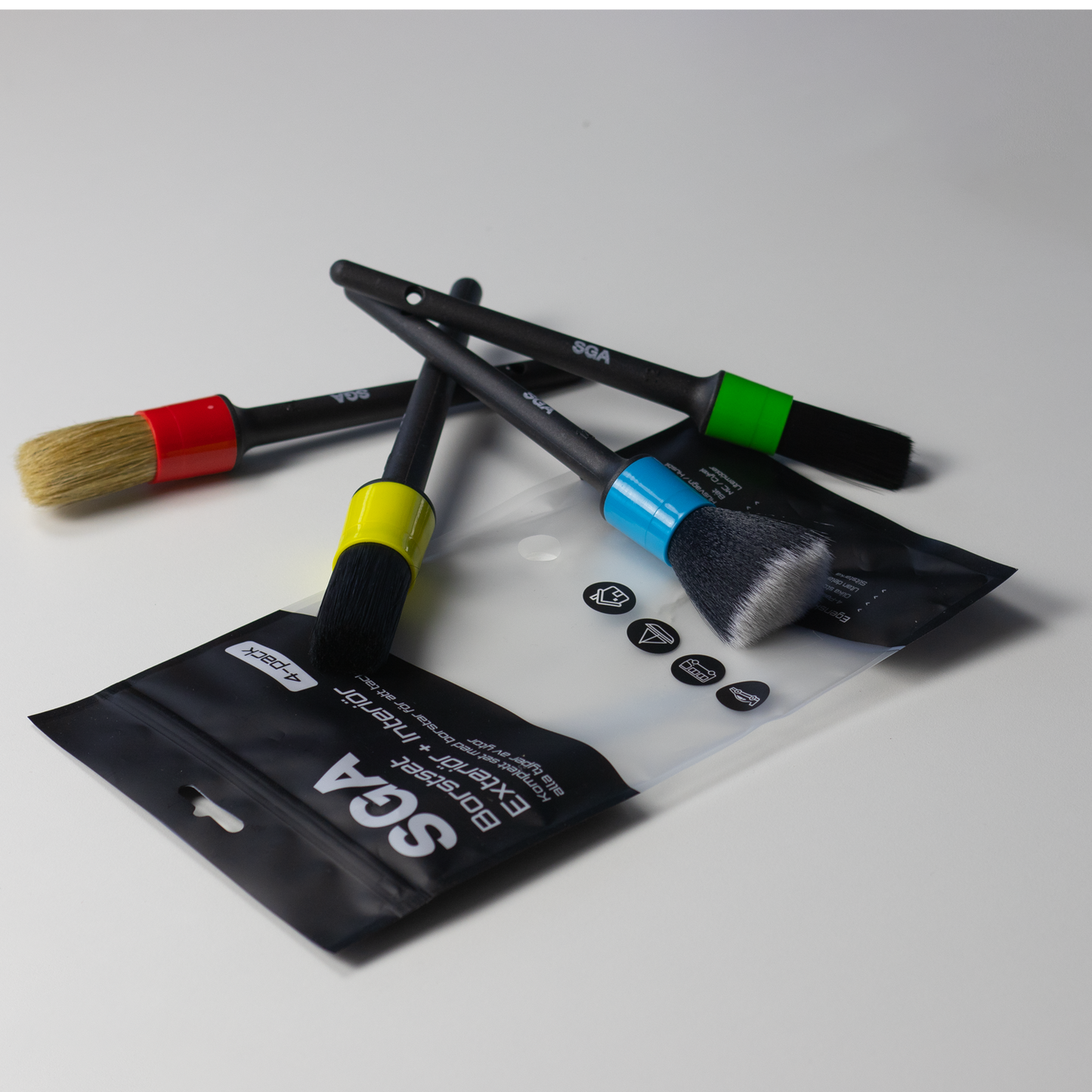 Rengöringsborste SGA Borstset öppnad