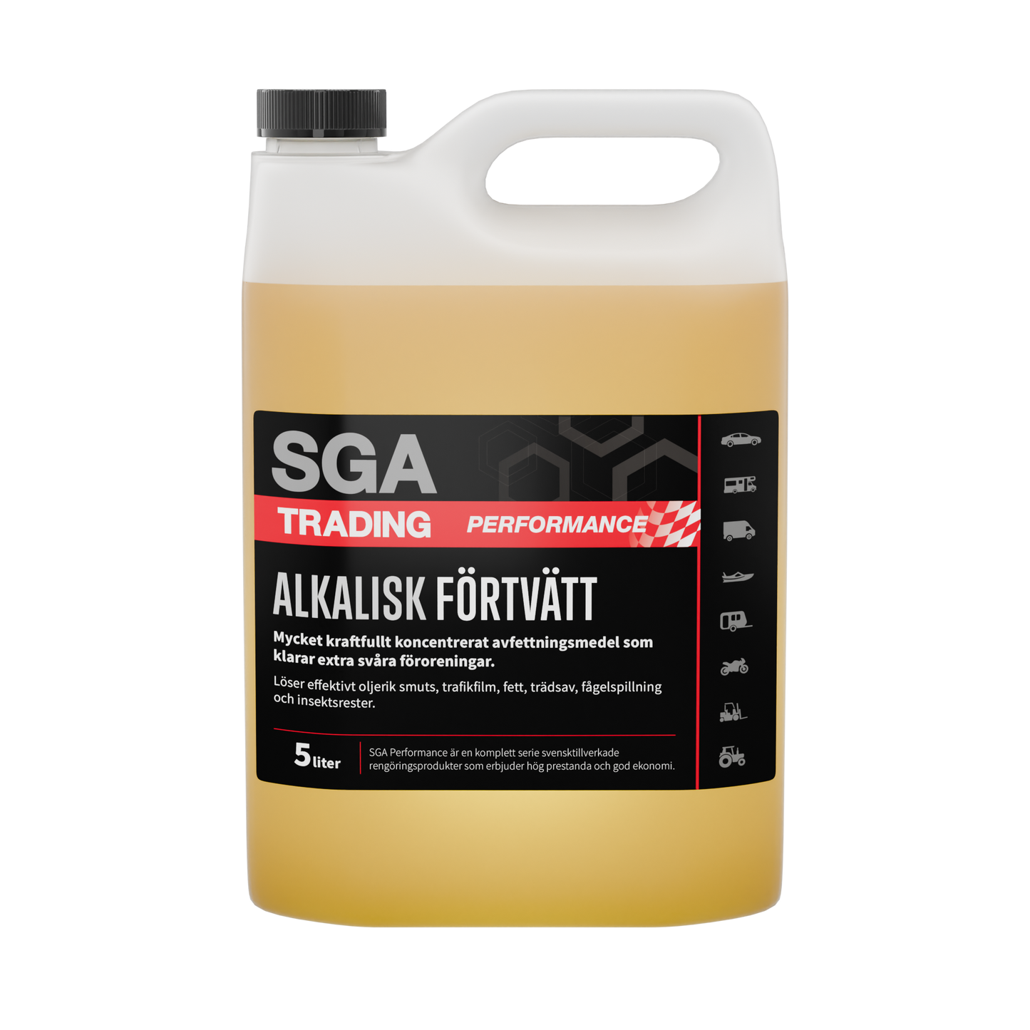 Alkalisk avfettning SGA PERFORMANCE Alkalisk förtvätt, 5 liter