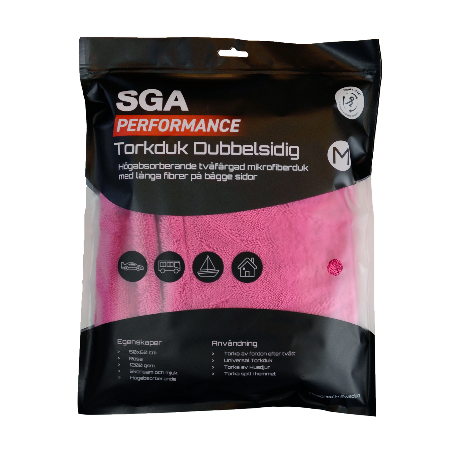 Torkhandduk SGA Performance Torkduk Dubbelsidig Rosa - Medium, 50x60 cm