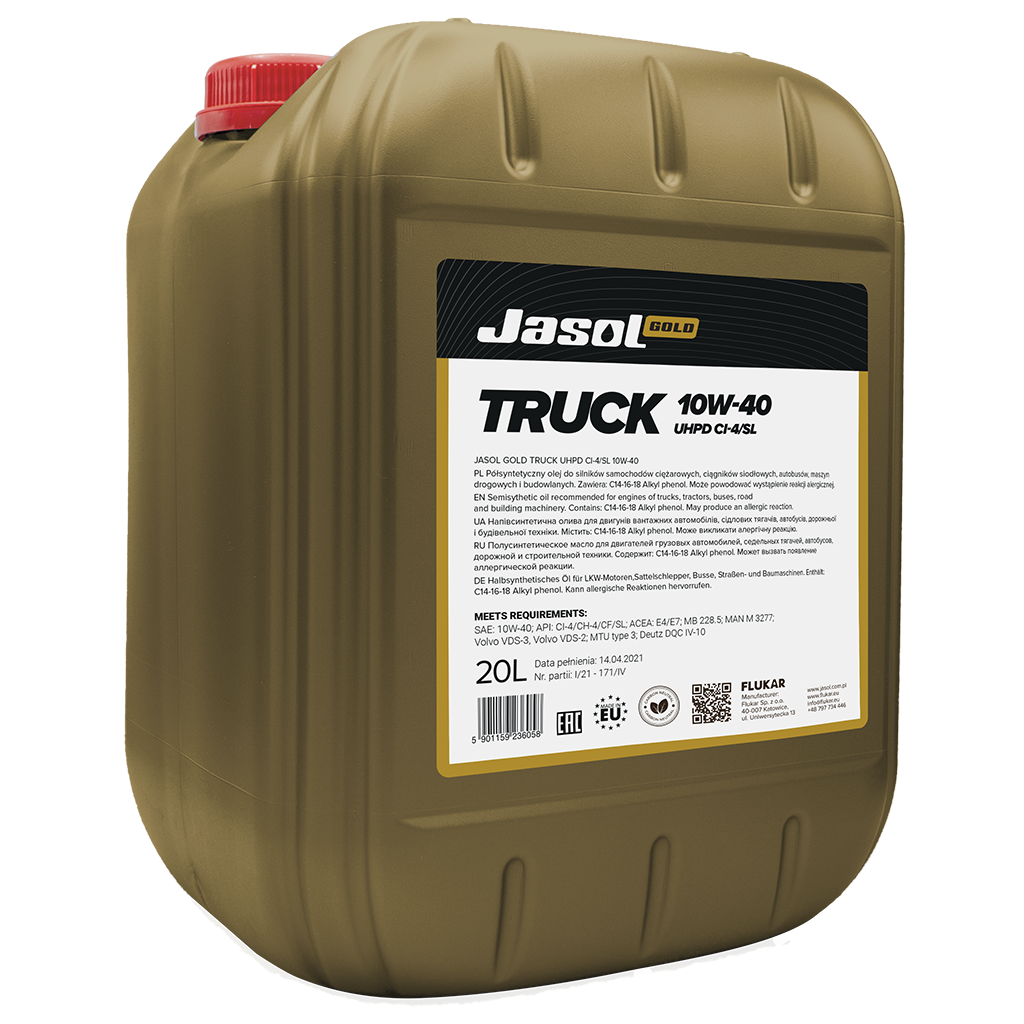 JASOL GOLD Truck UHPD CI-4/SL 10W/40, 20 liter