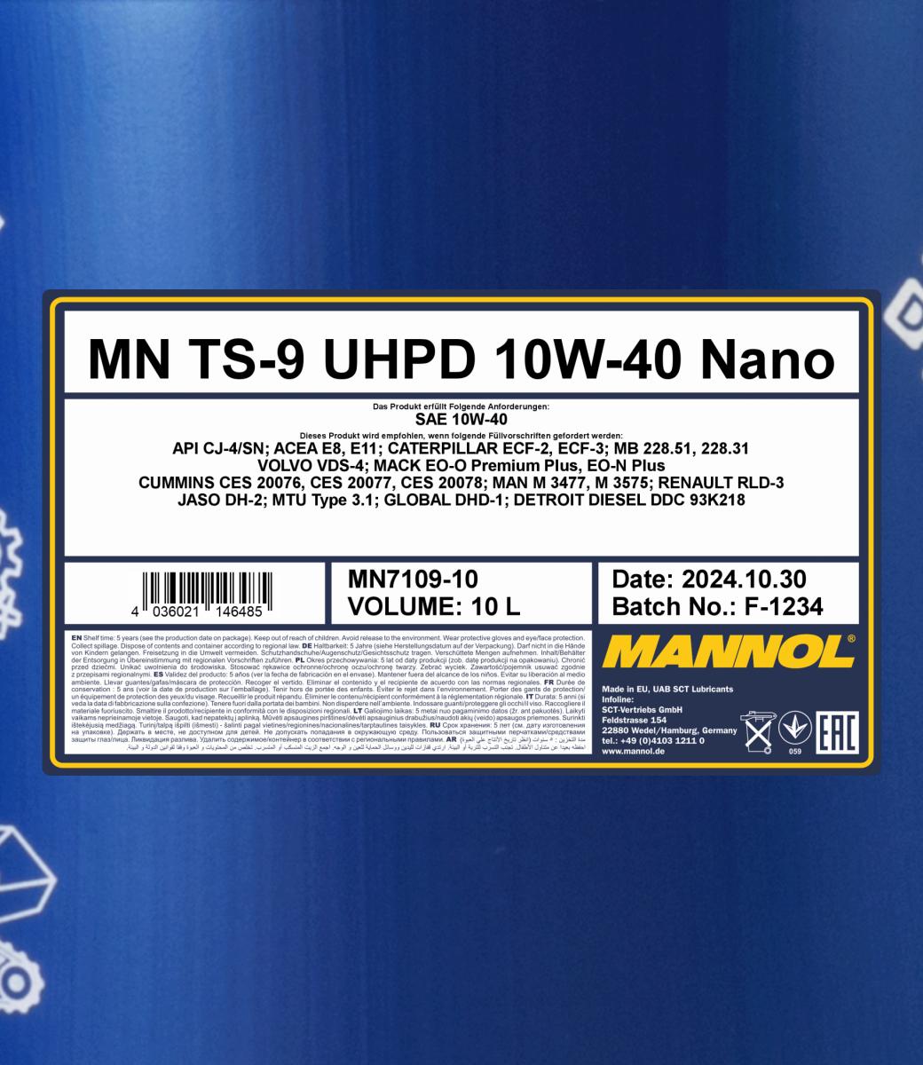 Motorolja Mannol TS-9 UHPD Nano 10W-40, 20 Liter