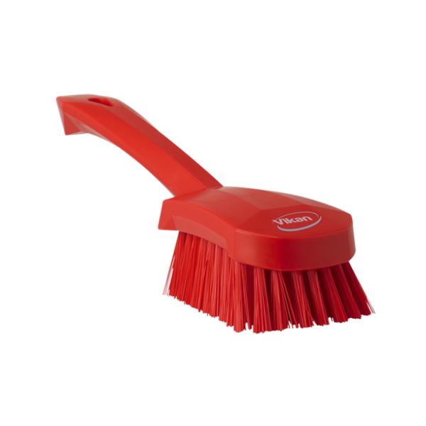 Vikan Handborste m/kort skaft Hård Röd, 270mm