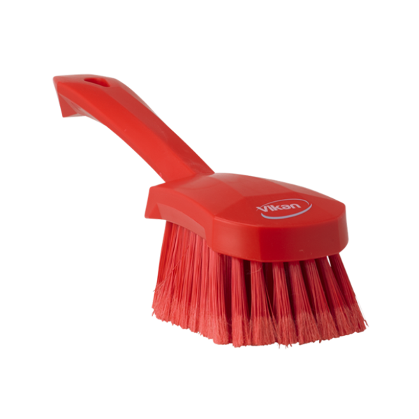 Vikan Handborste m/kort skaft Mjuk Röd, 270mm
