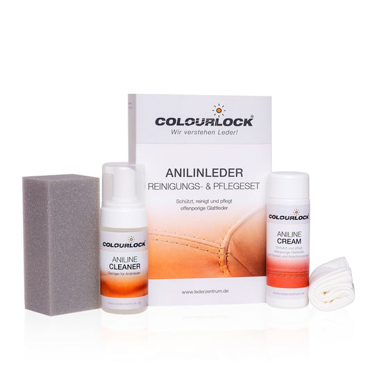Läderrengörings- och skydd Set Colourlock Aniline Clean and Care Kit