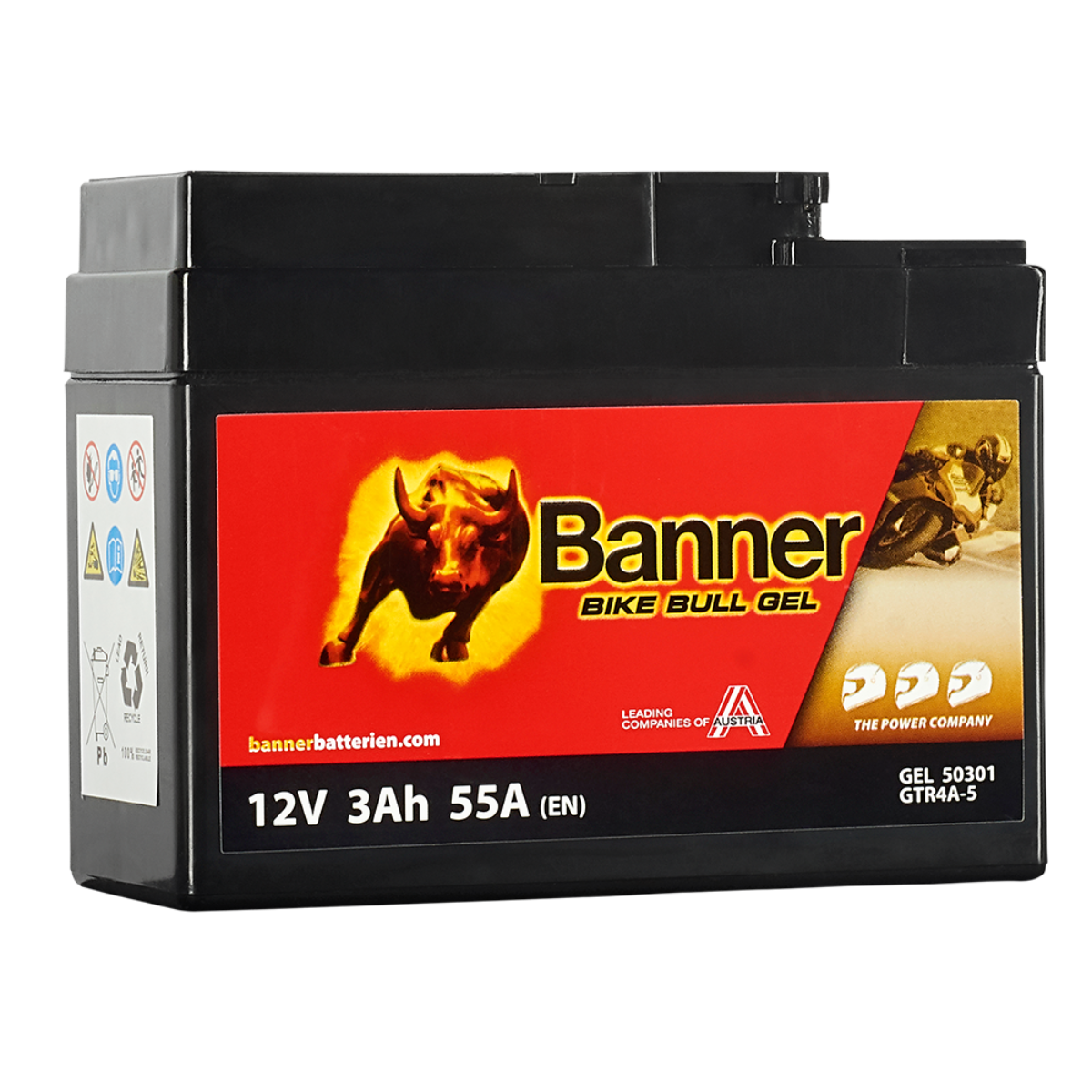 Batteri Banner Bike Bull GTR4A-5 50301 GEL