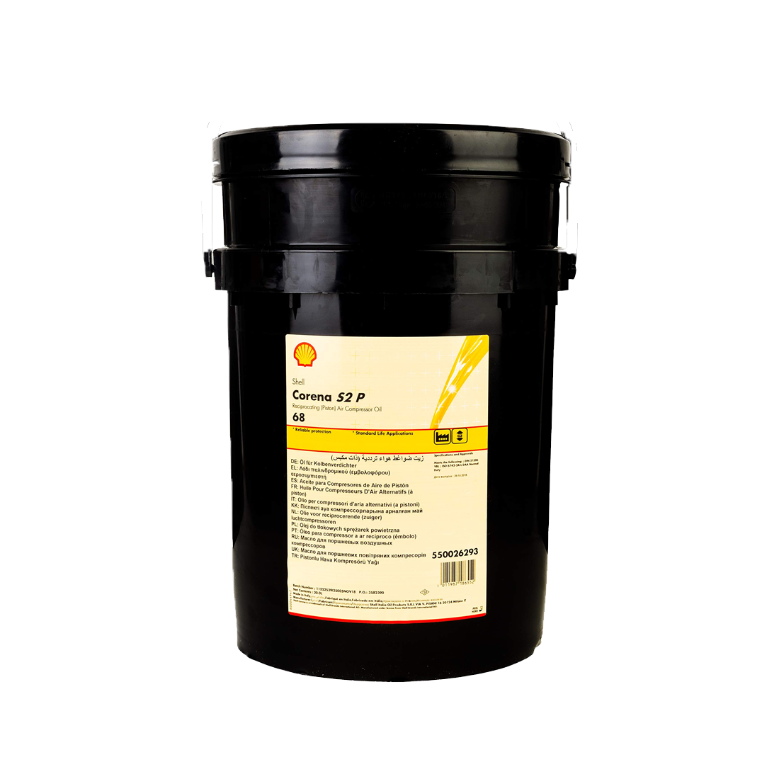 Kolvkompressorolja Shell Corena S2 P 68, 20L