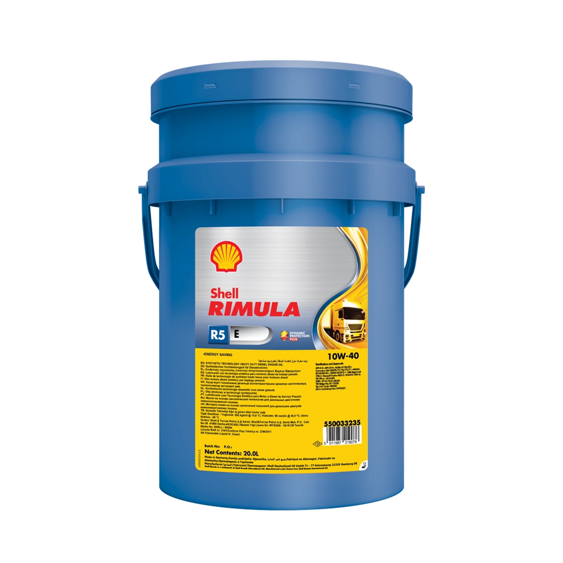 Delsyntetisk Dieselmotorolja Shell Rimula R5 E 10W-40, 20L