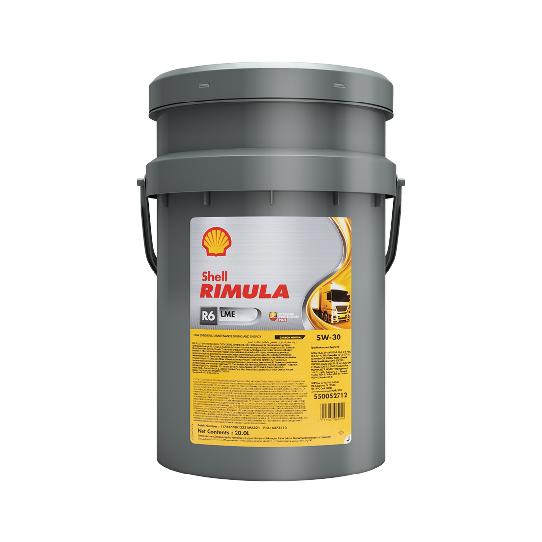 Syntetisk Diselmotorolja Shell Rimula R6 LME 5W-30, 20L