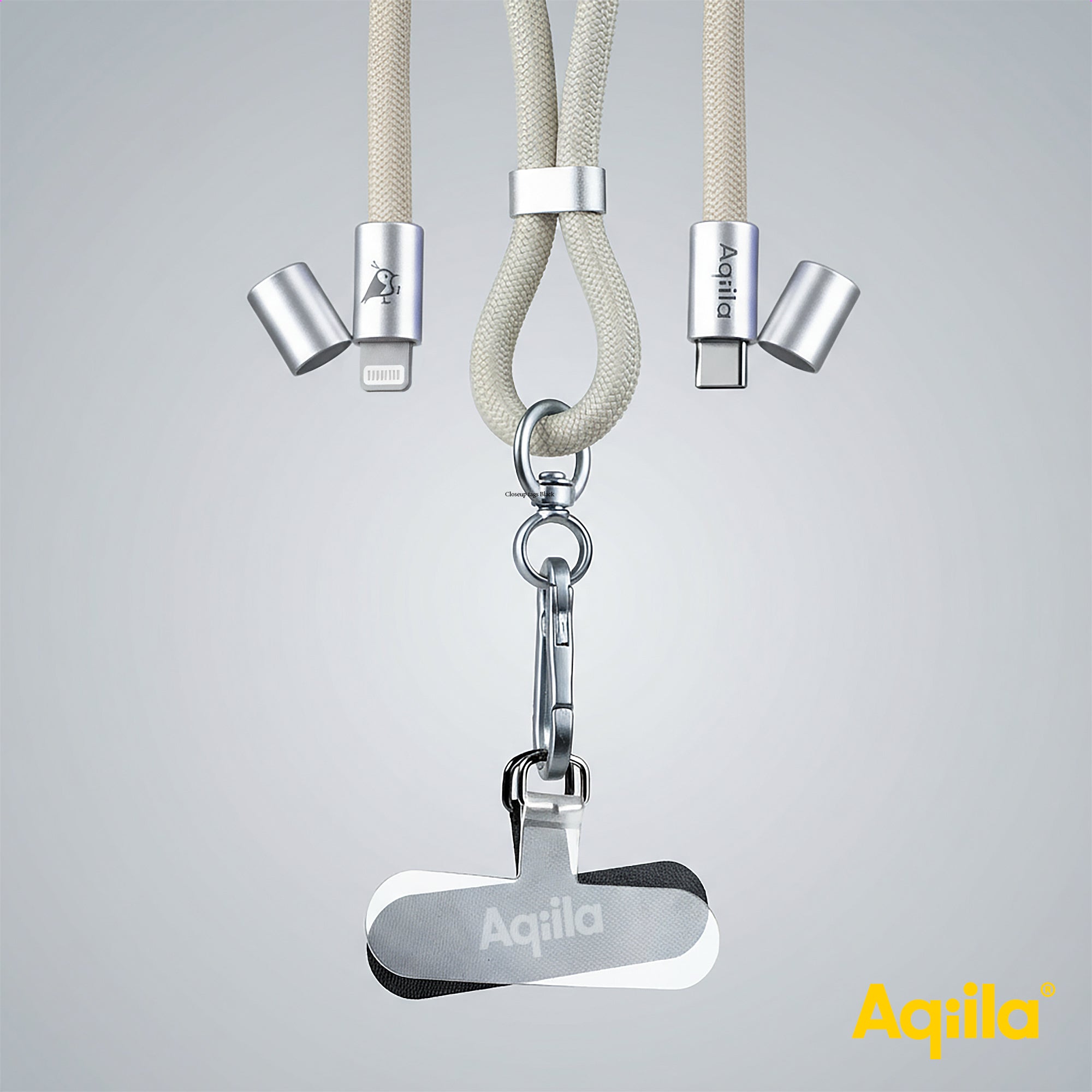 Aqiila halsrem med USB-C till Lightning-kabel sandfärgad