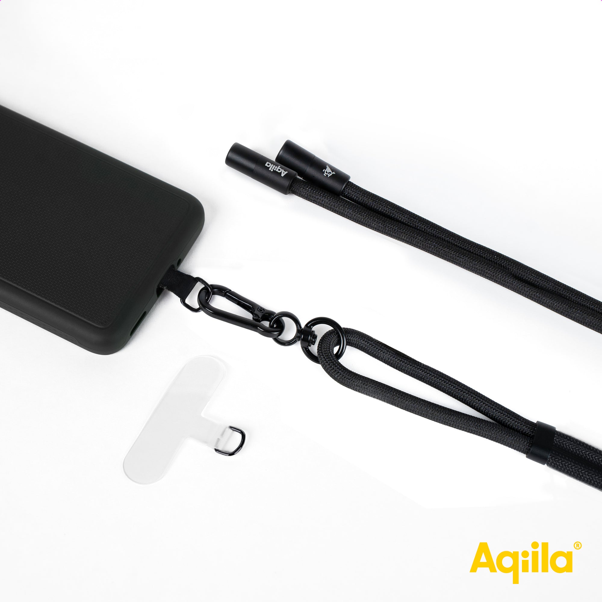 Aqiila halsrem med USB-C till Lightning-kabel svart