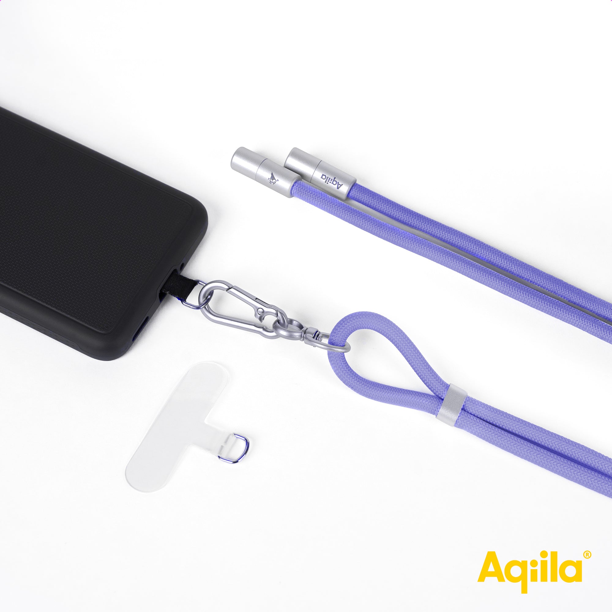 Aqiila halsrem med USB-C till Lightning-kabel lila