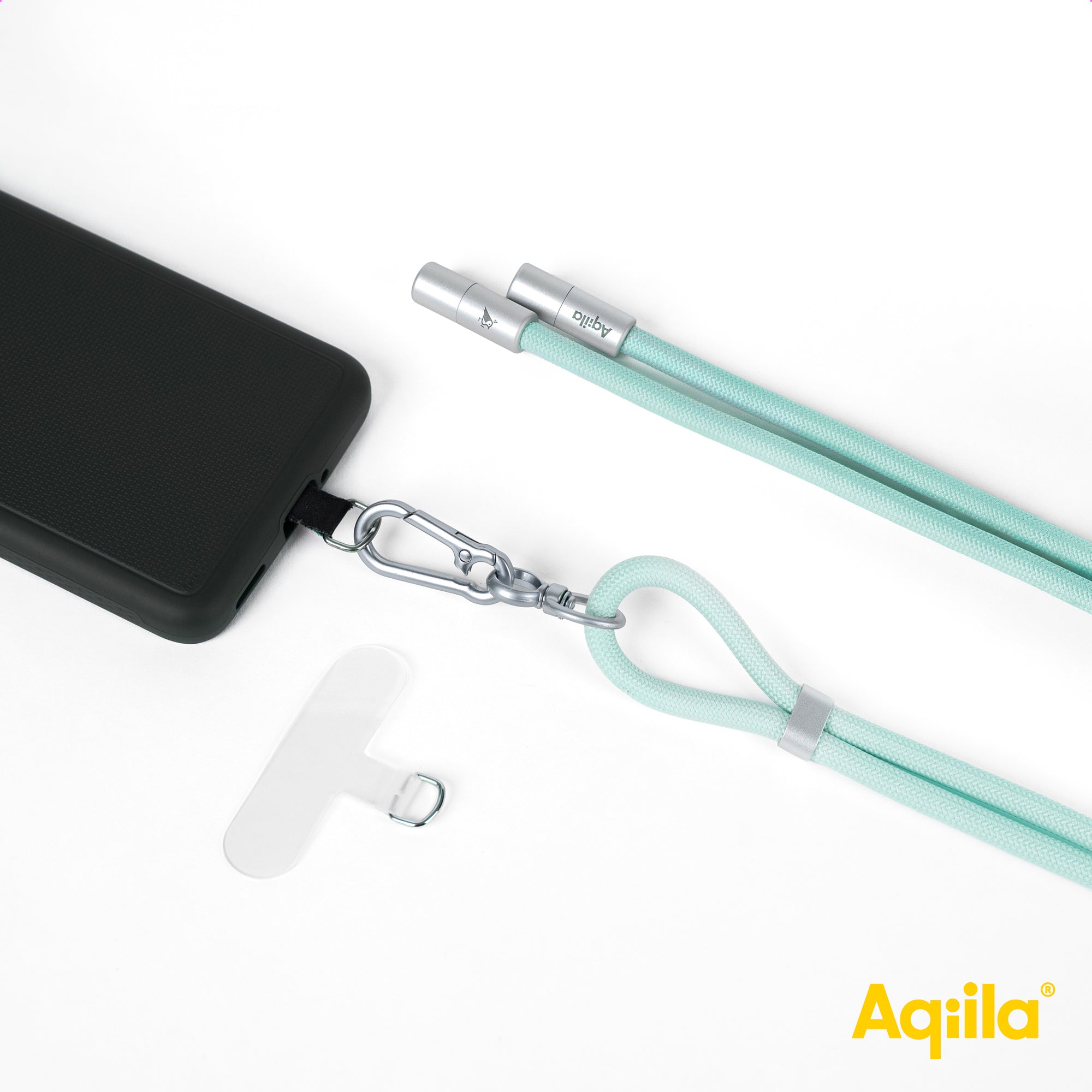 Aqiila halsrem med USB-C till USB-C-kabel grön