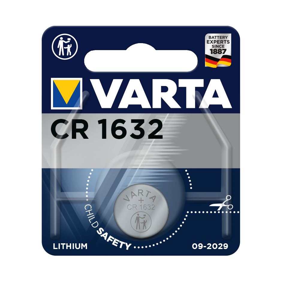 Knappcellbatteri Varta Lithium CR1632 3v