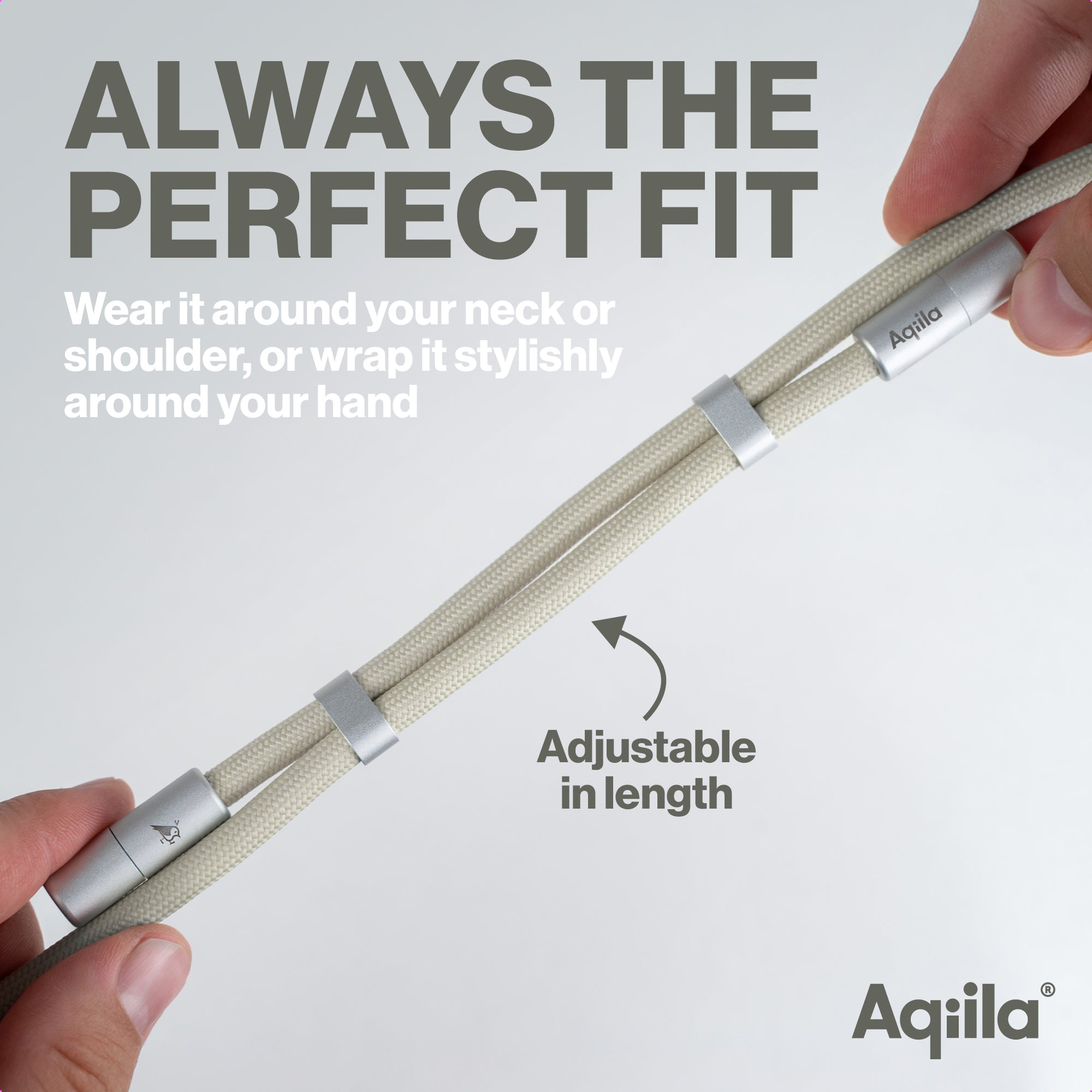 Aqiila halsrem med USB-C till Lightning-kabel sandfärgad