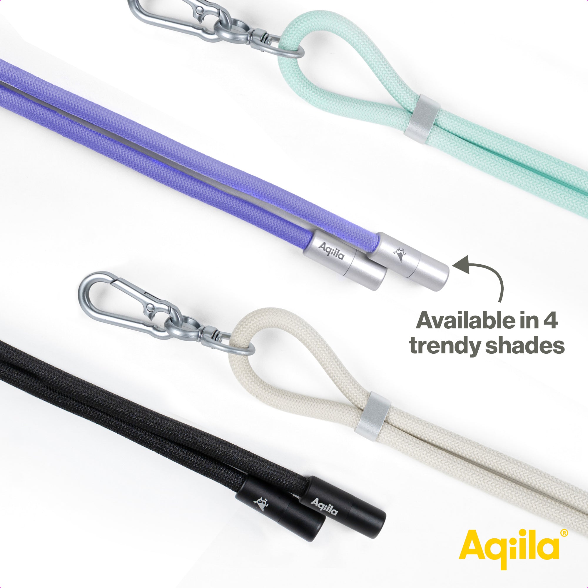 Aqiila halsrem med USB-C till USB-C-kabel lila