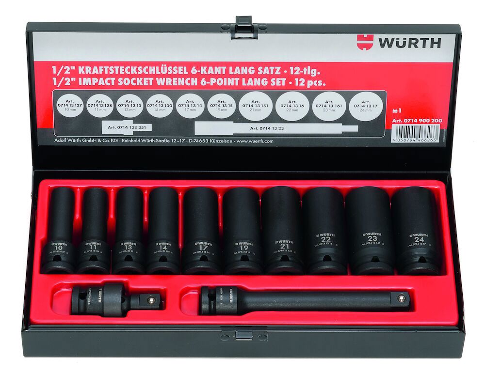 WURTH KRAFTHYLSS. 1/2" 6-K LÅNG 12-D