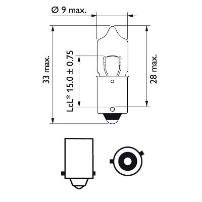 Blinkerslampa Philips H6W, 12V 6W BAX9s, 1st