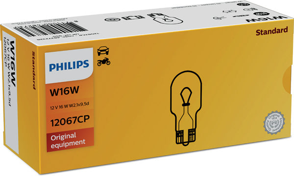 Blinkerslampa Philips W16W, 12V 16W W2,1x9,5d, 1st