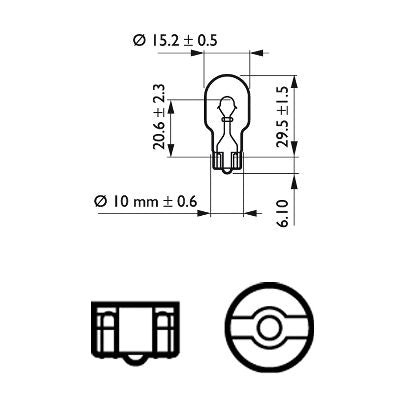 Blinkerslampa Philips W16W, 12V 16W W2,1x9,5d, 1st