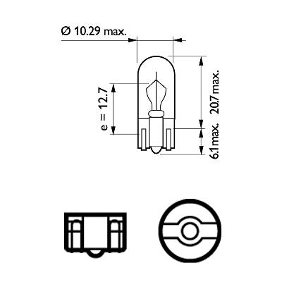 Blinkerslampa Philips W3W, 12V W2,1x9,5d, 1st