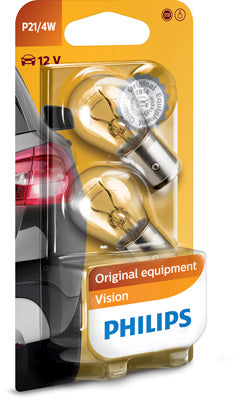 Broms / Bakljus Lampor Philips Vision P21/4W, 12V 4W BAZ15d, 2-pack