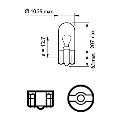 Blinkerslampa Philips W5W, 12V 5W W2,1x9,5d, 1st