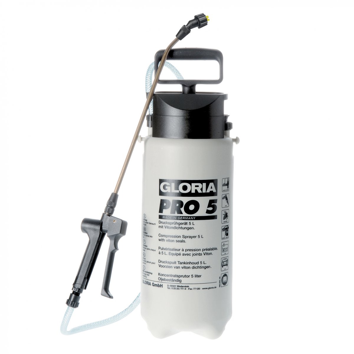 Tryckspruta Gloria Pro 5 Koncentratspruta, 5 liter