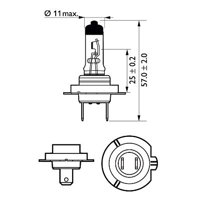 strålkastarlampa Philips LongLife EcoVision H7, 12V 55W PX26d