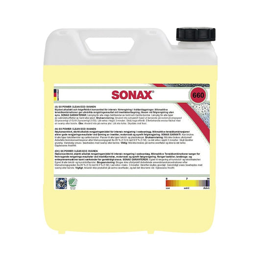 Alkaliskt Avfettningsmedel Sonax Power Clean Ecoline Svanenmärkt, 10 liter