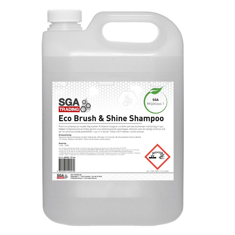 SGA Eco Brush & Shine Shampoo, 25 liter